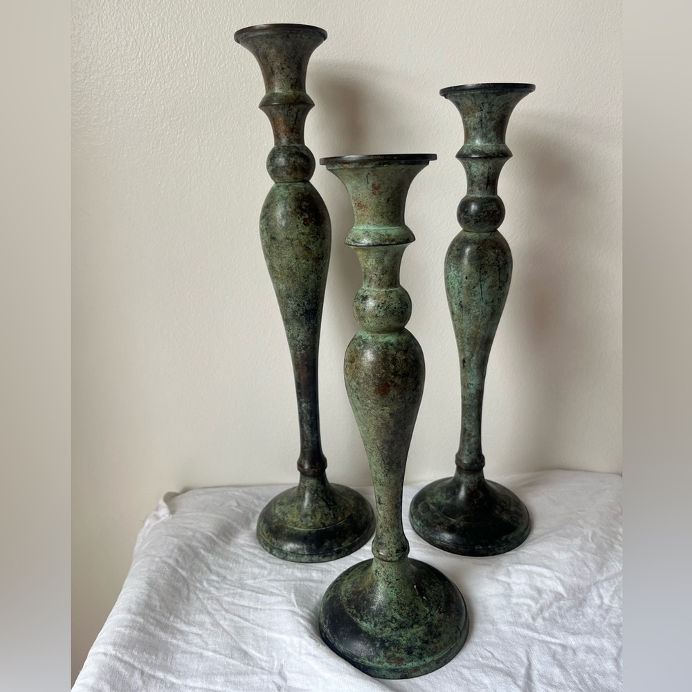Vintage Pillar Candle Holders